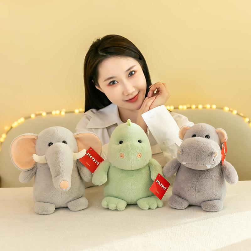 Pangpang Series of Plush Toys Hippopotamus Elephants Dinosaur Dolls Cute Catcher Dolls Wedding Throwing Dolls
