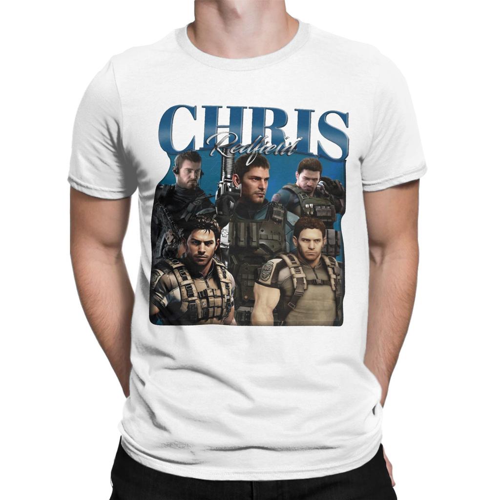Heren Dames Grafisch Bedrukte Chris Redfield snake eater T-shirt Katoenen T-shirts Kleding