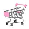 Creative Small Shopping Cart, Suitable for Children's Craft Toys and Storage, Modern Style Iron Material - Pink