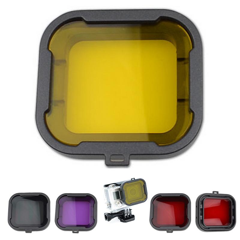 

4pcs Diving Filter Yellow Red Purple Grey Pink Underwater Dive Filters for Go Pro Hero 3+ 4 Waterproof case Accessories