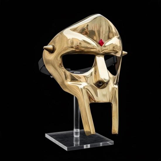 MF DOOM Mask Gold Finish, Madvillain Gladiator Steel Face Armor for Cosplay, Display and Collectors