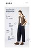 Split curved knife straight leg jeans for women, new season retro denim blue loose wide leg pants