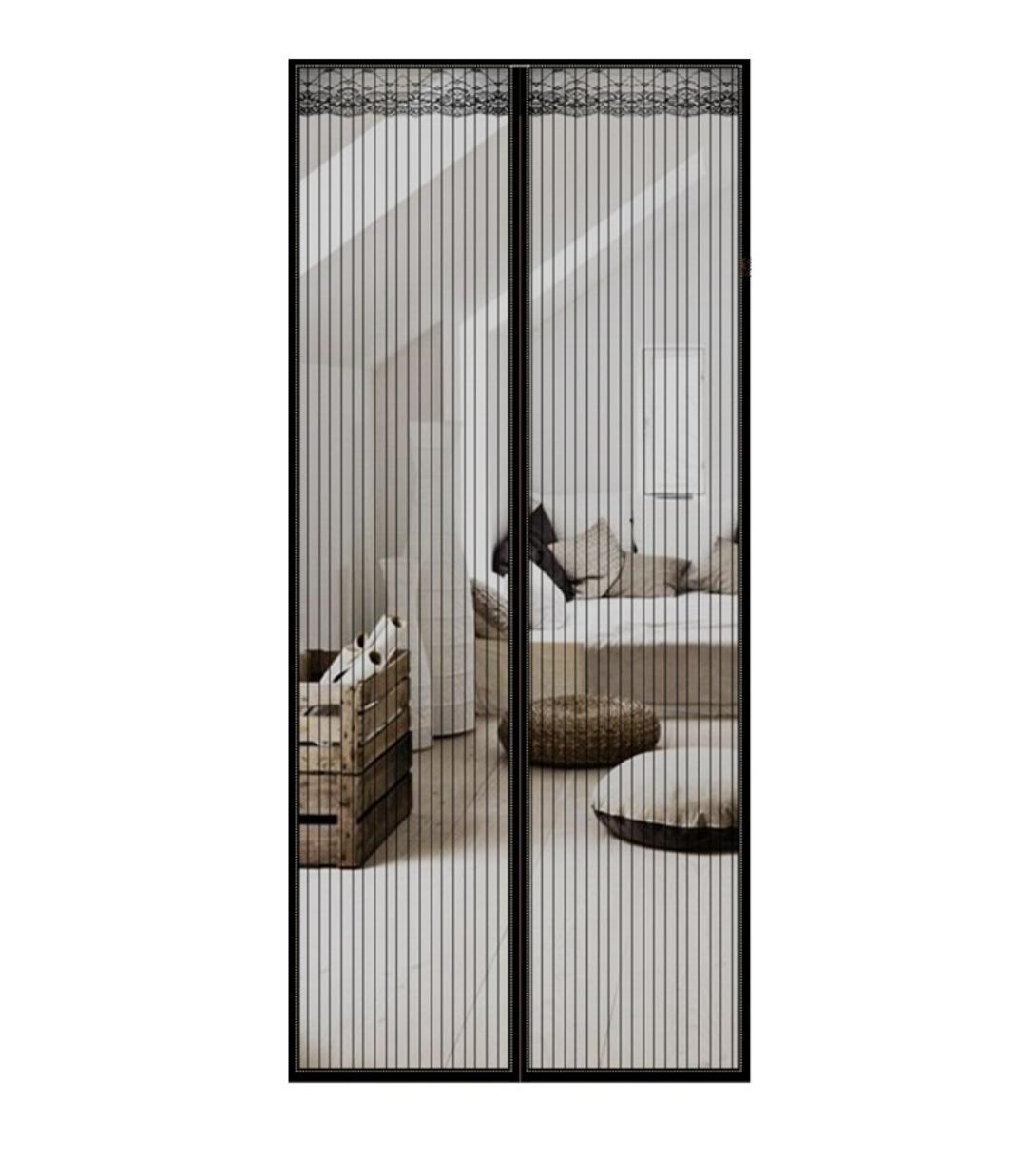 

59 in. x 87 in. Black Plastic Magnetic Screen Door Bi-Parting United States