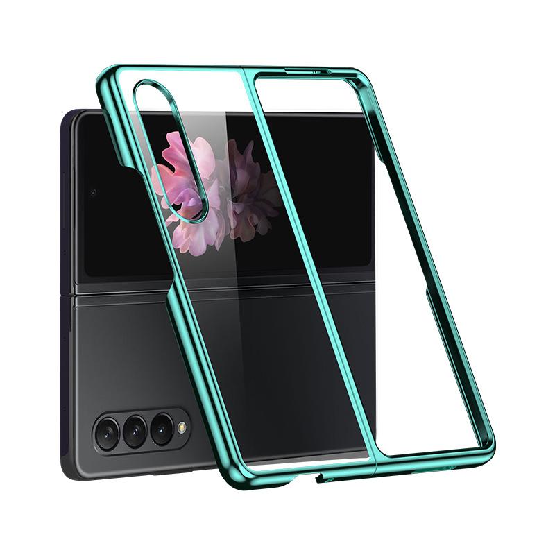 Applicable to Samsung folding case ZFold4 mobile phone case bare metal feel electroplating anti-drop real machine color simple and fashionable