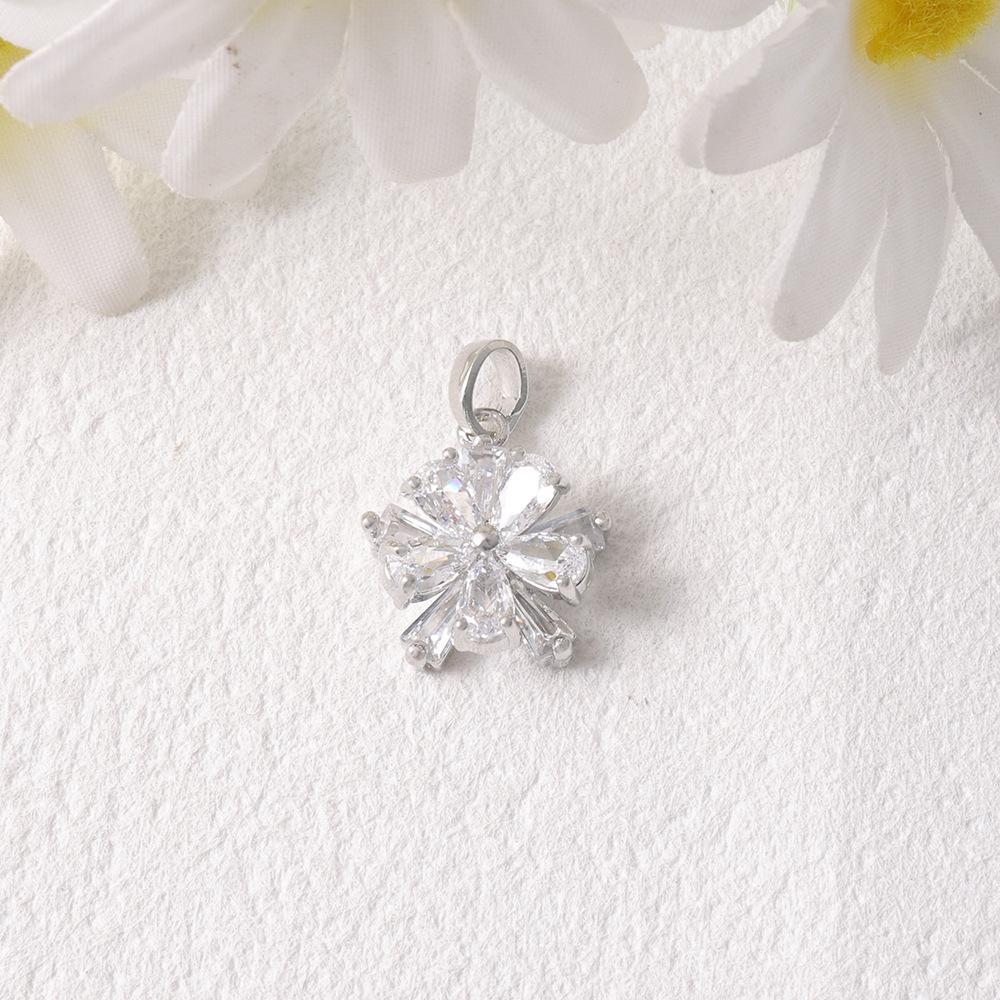 Double-Layer Floral T-Square Rhinestone Zircon Button Copper-Plated Fragrance Coat Headwear Accessory