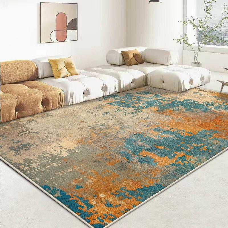 Simple Abstract Style Carpet for Live Room Soft Non-slip Bedroom Decoration Rug Big Size Foldable Dressing Table Mat Easy Clean