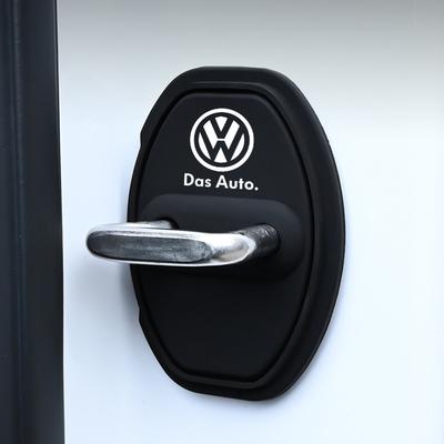 VW Car Sticker Car Sticker 4Pcs Car Door Lock Buckle Protective Cover Stickers Badge For VW R Polo Passat Rline Golf 4