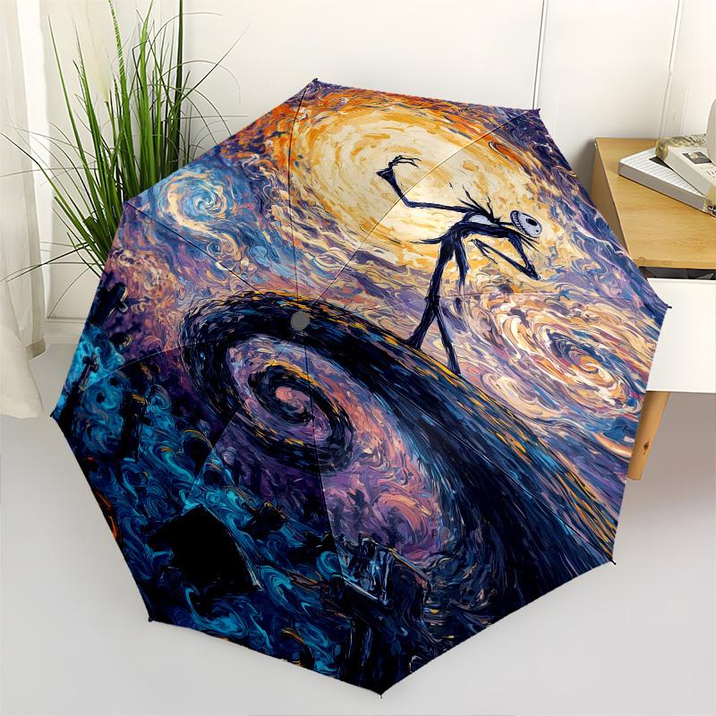 

Nightmare Before Christmas, Jack Skellington Themed Automatic Opening and Closing Umbrella, Brightly Colored 8-rib Portable Umbrella, Suitable for Men
