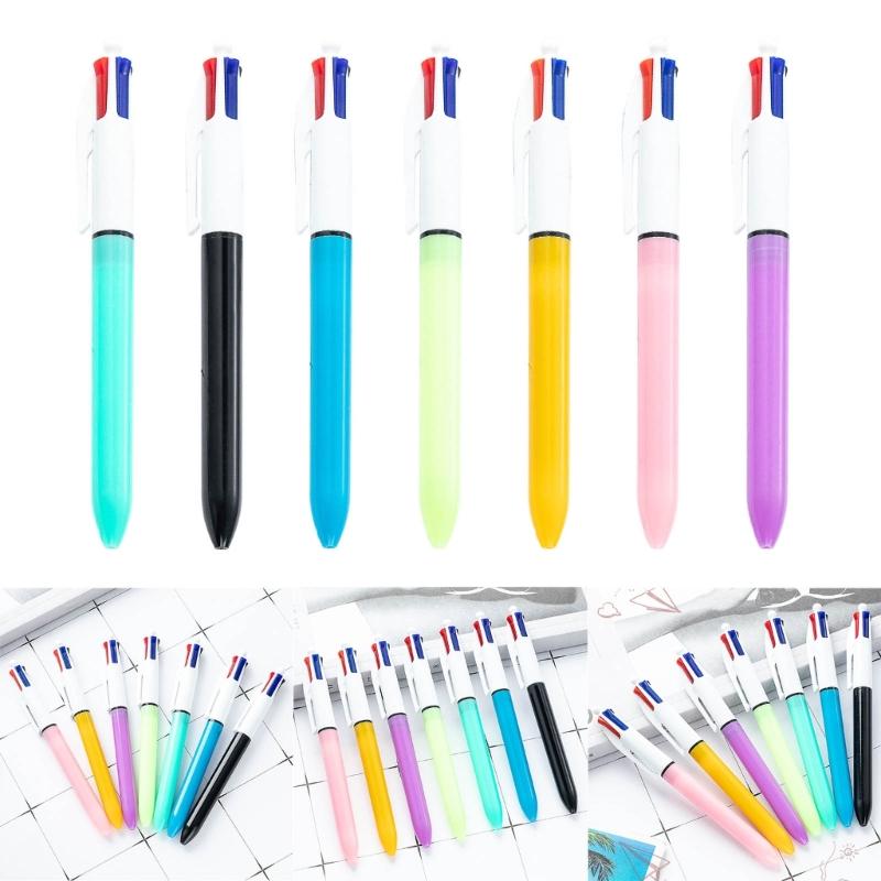 Ballpoint Pens 1.0mm Shuttle Pens 4-in-1 Retractable Ballpoint Pens Multicoloured Pens Writing Tool for Students Teacher