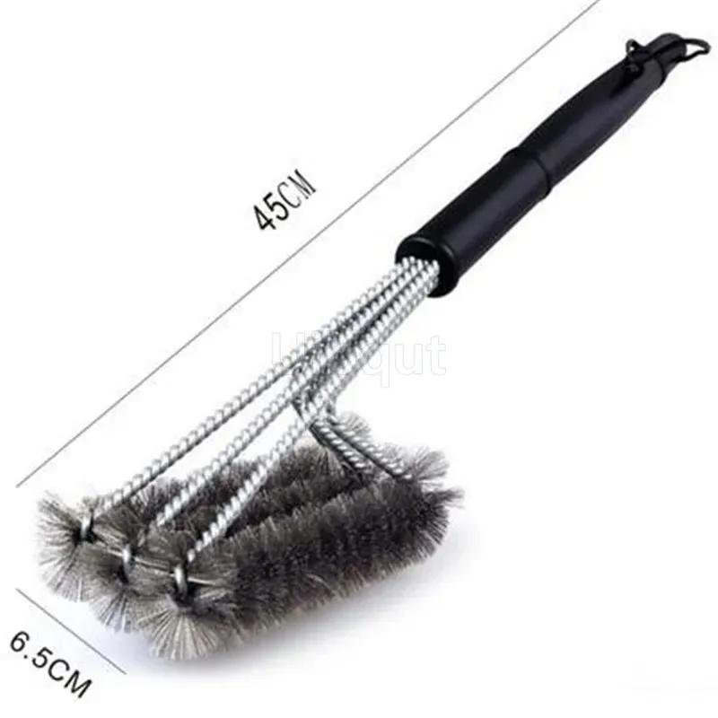 Grill Cleaning Brush BBQ tool Grill Brush 3 Stainless Steel Brushes In 1 Provides Effortless Cleanin pizza furnace stove brush