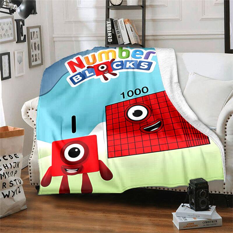 1pc Blanket Numberblocks7 Print Design, Lightweight Blanket for Sofa, Bed- Soft &Warm, Gift for All Seasons like Christmas, Halloween