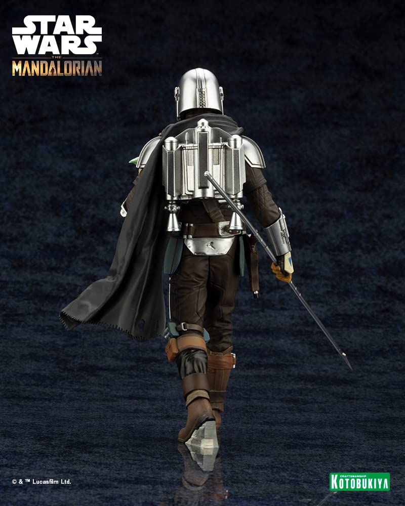 Mandalorian Grogu med Beskar Staff-skala PVC-malt enkel monteringsfigur ARTFX+ & 1/10