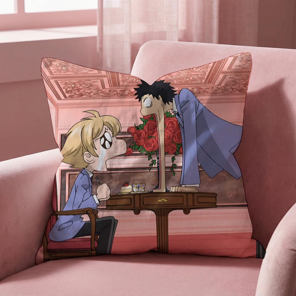 O-Ouran High School ANIME Cushion Cover Multi-Scene Pillow Cover for Home & Car - Reversible, Soft & Durable for Daily Use