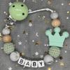Free Personalised BPA Free Silicone Baad Dummy DIY Silicone Baby Pacifier Custom Clip Name Colorful Pacifier Chain Teething Gift