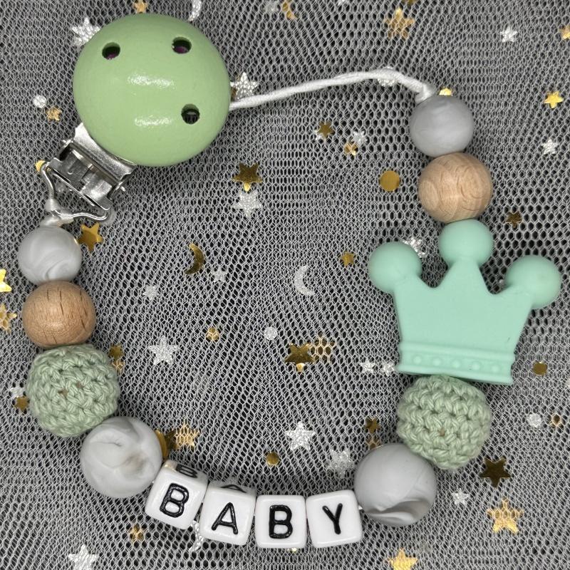 Free Personalised BPA Free Silicone Baad Dummy DIY Silicone Baby Pacifier Custom Clip Name Colorful Pacifier Chain Teething Gift