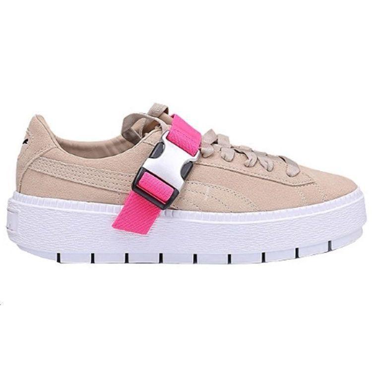 Fenty X Puma  Platform Trace Buckle Cement Pink Women Sneakers Brown White 367451-02