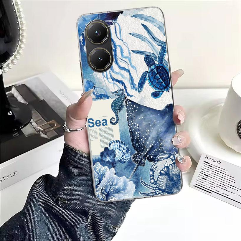 Ocean Starfish Sea Turtle Shark For Xiaomi Poco X7 X6 X5 F7 Ultra F6 F5 Pro Phone Case X4 Nfc F4 Gt F3 M6 M5S M5 M4 M3 Fundas Co