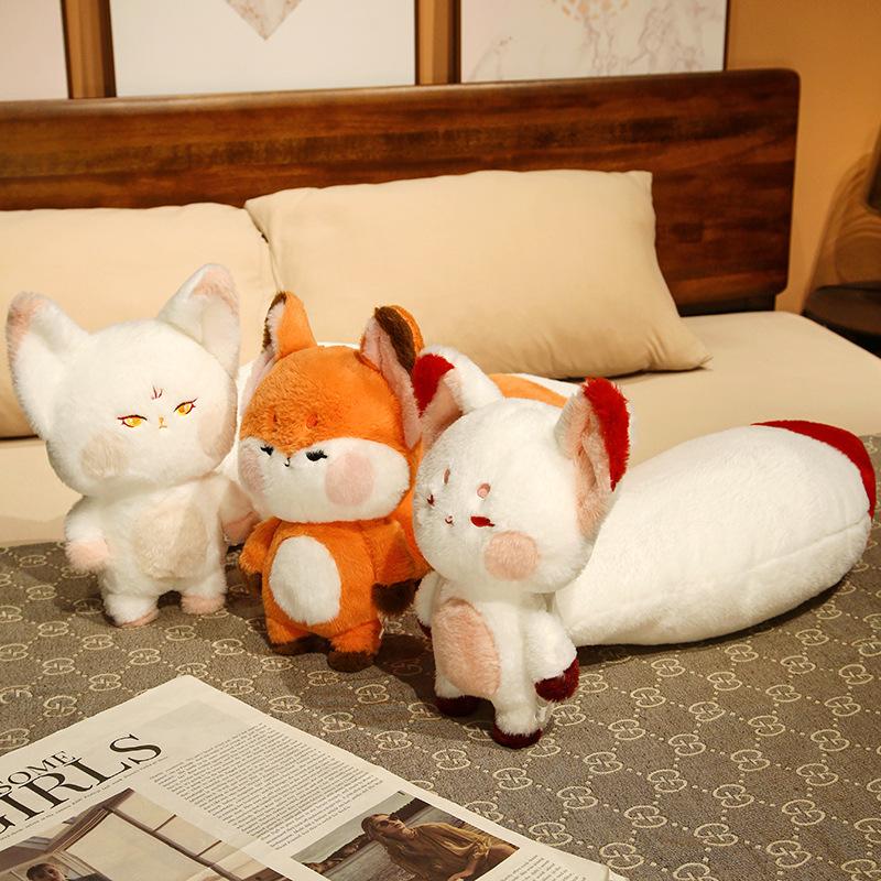 60100Cm Fantastic Fox Plush Toy Stuffed Standing Cartoon Animal Doll With Long  Short Tail Plushie Companion Gift