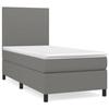 3141594 vidaXL Lit à sommier tapissier avec matelas Gris foncé 100x200cm Tissu