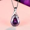 Buyee 925 Silver Female Stone Pendant Chain Natural Amethyst Necklace for Women Fashion Party Fine Jewelry Chain Gift