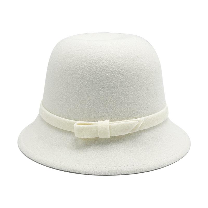 

Осень и зима простая шерстяная шляпа-цилиндр осень и зима куполообразная элегантная шляпа-ведро универсальная с чувством высокого класса ретро шляпа-колокол женская M（56-58cm）