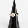 New Arrivals Open Run Pearl Chain Twist Vintage Bold Ring Silver