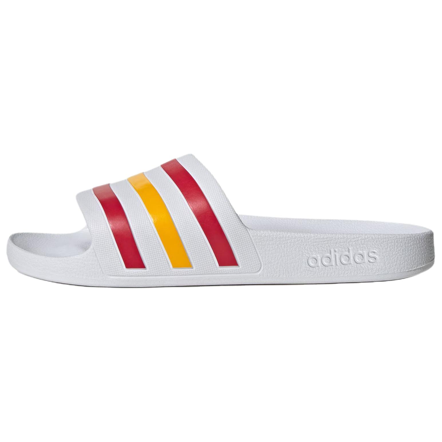 Adidas Adilette Aqua Slide Slippers Unisex White/Energy Red/Deep Yellow HQ2453 40½