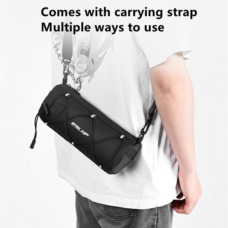 Waterproof Road Bicycle Handlebar Bag Multifunctional MTB Front Tube Bag Portable Frame Pannier Outdoor Shoulder Bag