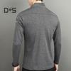 Men's Sports Shirts Stand Collar Half Zip Sweatshirt Solid Color Slim Fit Long Sleeve Pullover Shirt for Autumn Winter Casual Wear