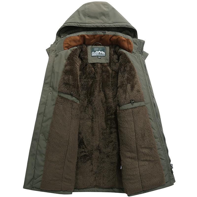 Autumn and Winter Long Men's Outdoor Leisure Loose Padded Coat with Thick Warm Padded Coat