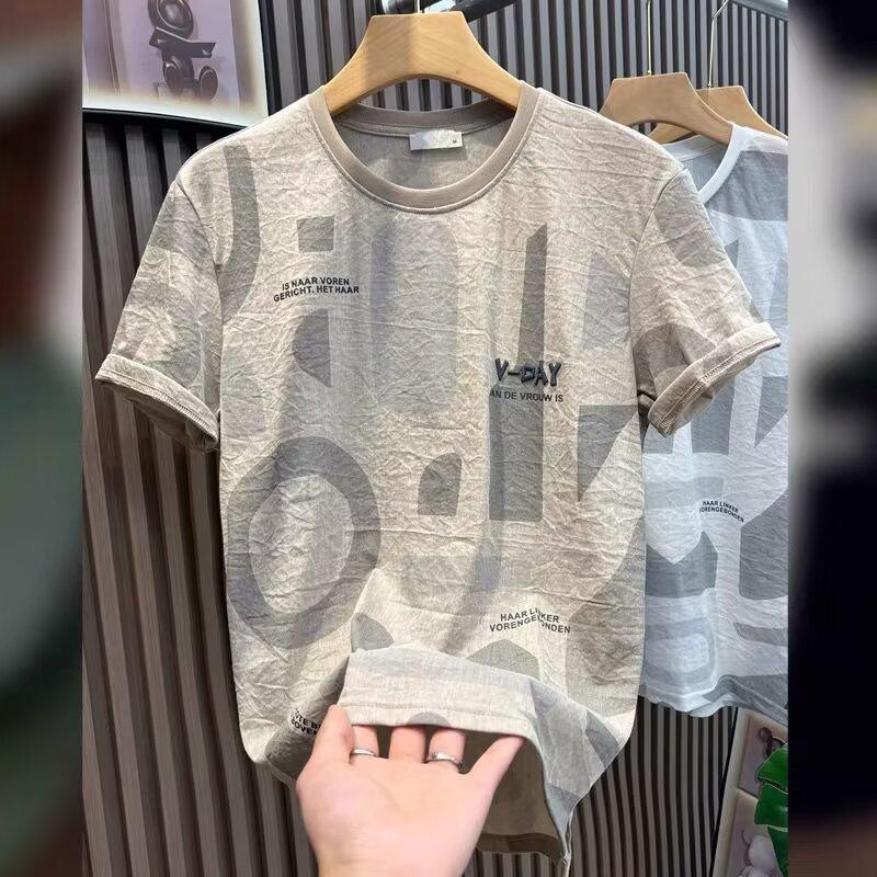 2023 Youth Men's Summer Letter Print Casual T-Shirt