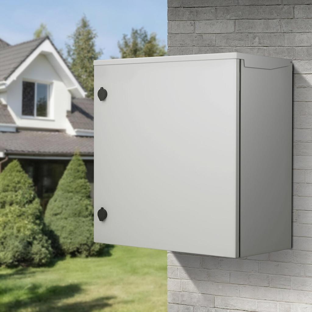 Electrical Enclosure, 24\'\' x 24\'\' x 12\'\', UL Certified NEMA 4 Outdoor Enclosure, IP65 Waterproof & Dustproof Cold-Rolled Carbon Steel Hinged