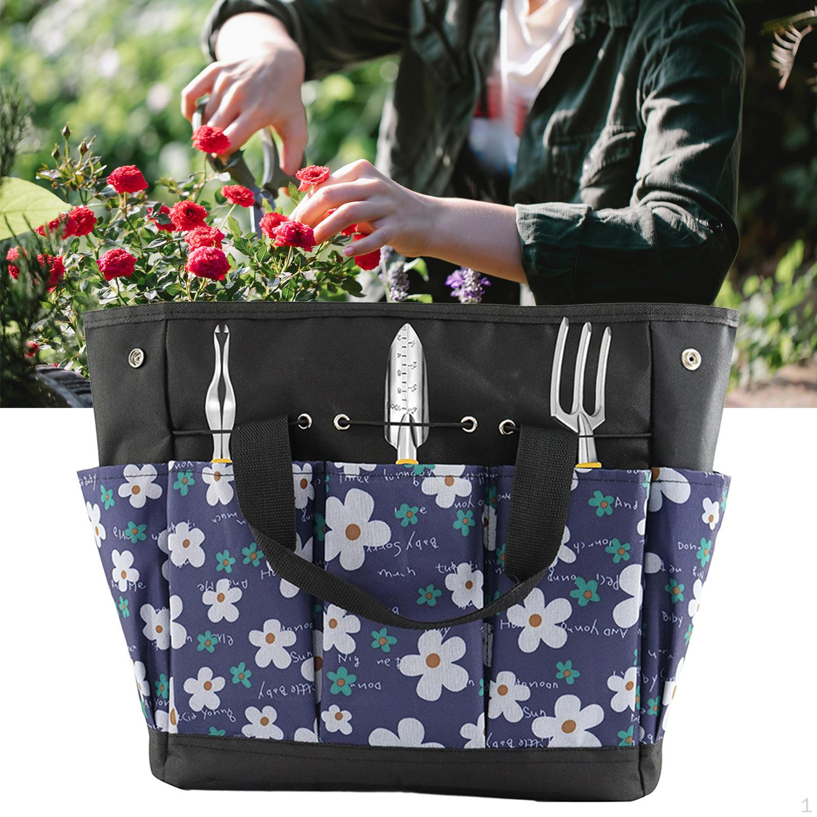 

Garden Hand Tool Storage Bag with Handle Lightweight Multipurpose Indoor Outdoor Multiple Pockets Style A