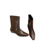 Popular Small Boots Femininity 2025 Design Sense Square Head Martin Boots Thin Heel Skinny Boots Small Heel Boots