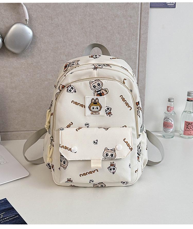 School Bag Casual Backpack Girl Elementary School First Grade Cartoon Labub Backpack