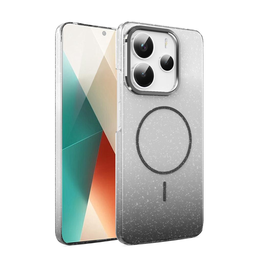 KEYSION Luxuriöse magnetische Handyhülle mit Farbverlauf und Glitzer für Redmi Note 14 Pro+5G 14 4G, stoßfeste Hart-PC-Rückabdeckung für POCO X7 5G