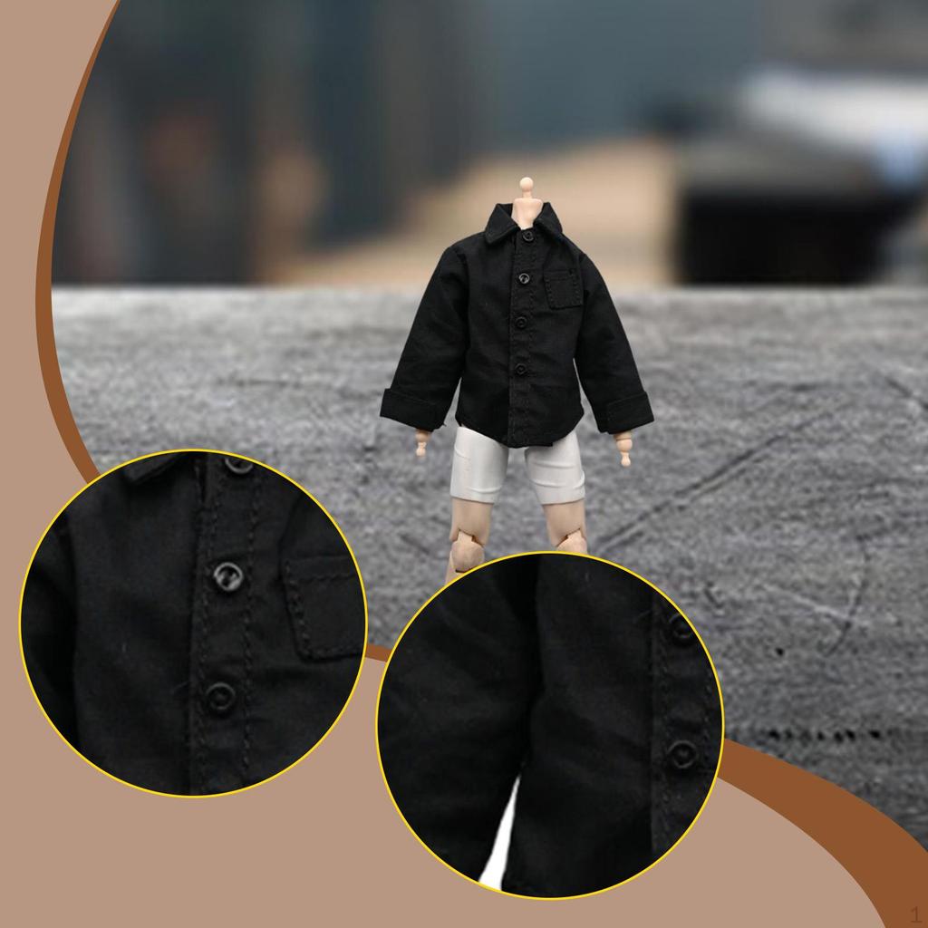 1/ Figure Shirt 6 inch Male Clothes Realistic Miniature Soft Cosplay Model DIY Doll Dressing