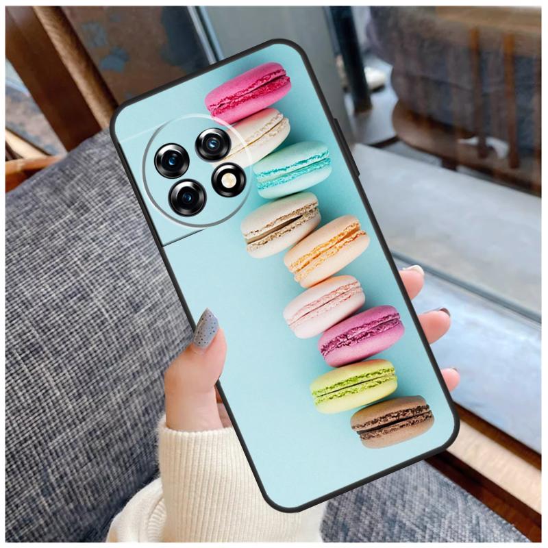 Dessert ice Cream Macaron Food Case For OnePlus 15 12R 13R 13T 10T 8T 13 12 11 10 Pro Nord 5 CE 2 3 4 Lite N20 N30 Coque
