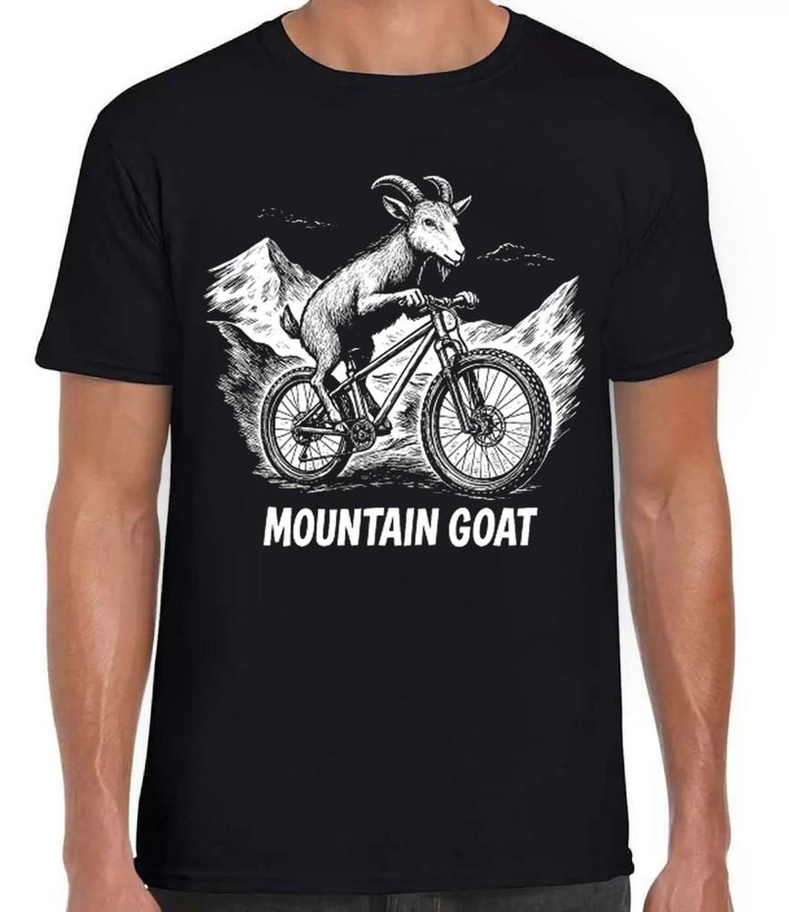 Mountain Bike Mountain Goat Riding Biking Sarcastic Funny Gift Black T Shirt 433