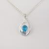 Swiss Blue Topaz Gemstone 925 Sterling Silver Women Jewelry Designer Zircon Pendant 1.4" For Birthday Gift CZP-16-12