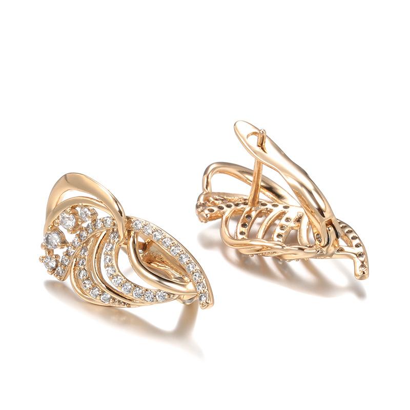 Merry zircon earrings, ear buckles, women's fashion and elegance, wings, micro-inlaid zircon earrings, accessories.