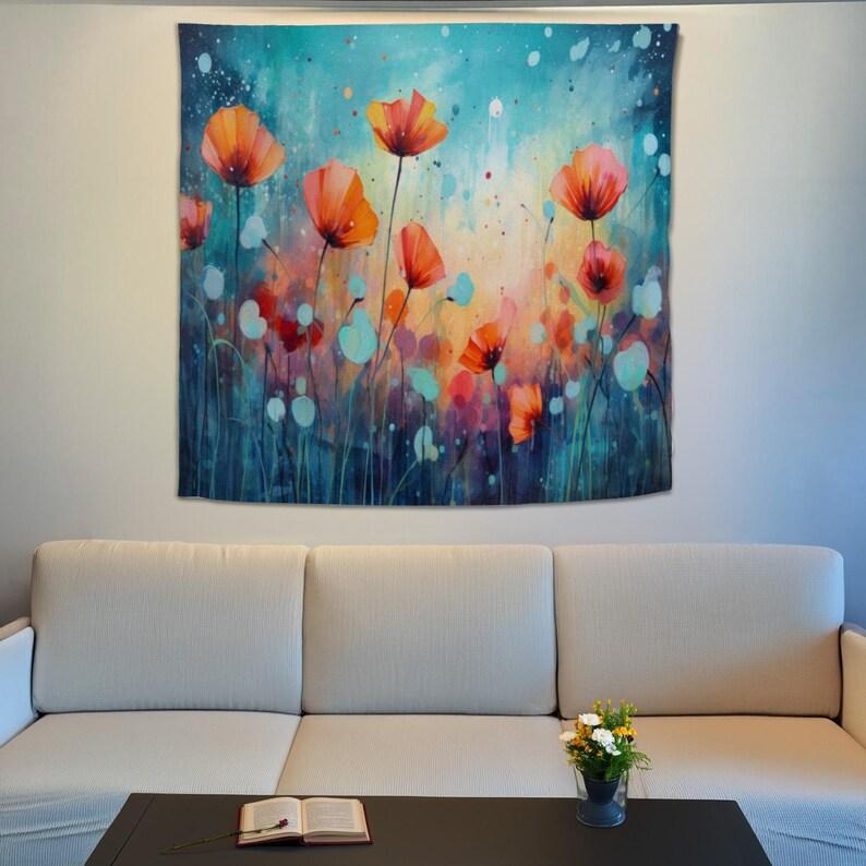 Watercolor Flowers tapestry 75x100 чёрный