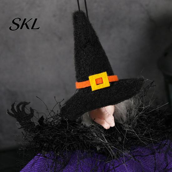 High-quality Halloween Decor Witch Doll Decoration, Spooky Ghost Pumpkin Hanging Decorative Statue with Gauze Skirt for Indoor Outdoor Party