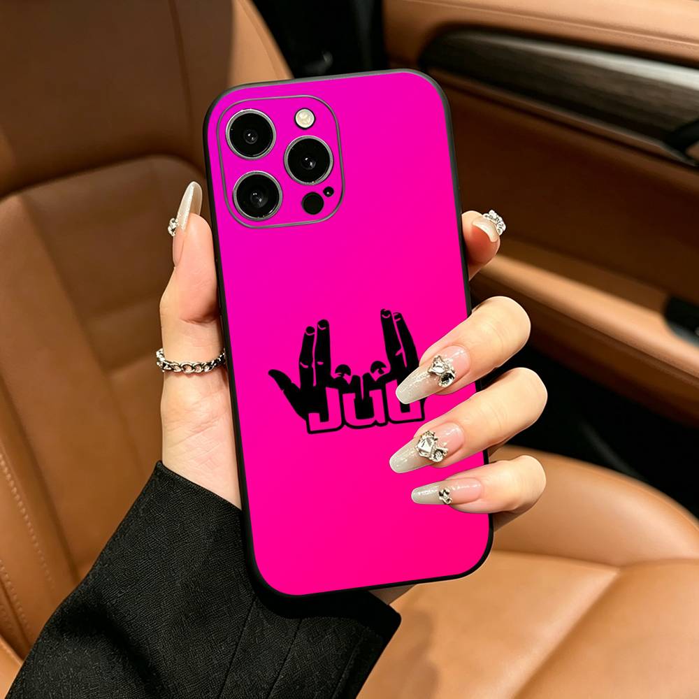 Singer Rapper J-JUL-ES Gesture Phone Case For iPhone 17,16,15,14,13,12,11 Pro Max,16Plus,XS Soft Black Cover iPhone14Pro