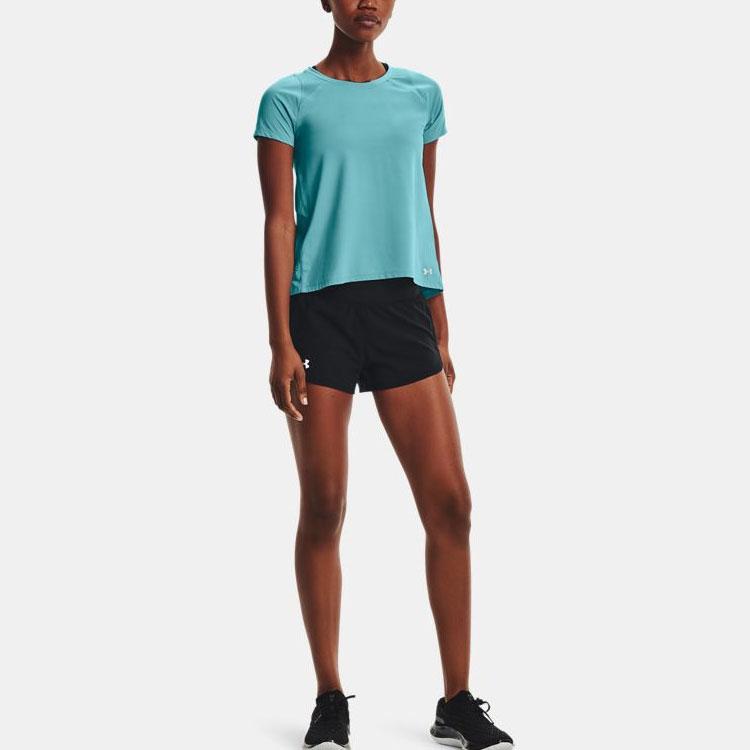 Under Armour Speedpocket Solid Straight Leg Sports Casual Shorts Women shorts Black 1323872-001