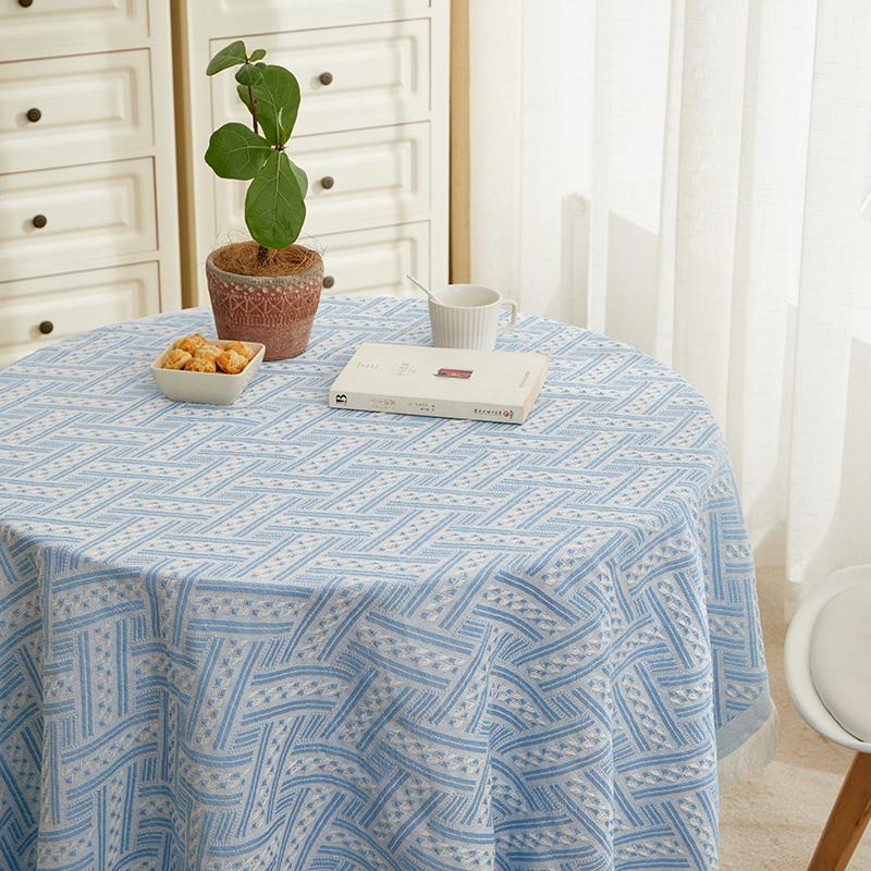 Weiße Französische Tischdecke Leichter Luxus Baumwolle Leinen Runde Tischdecke Rechteckig Stand Teetisch Stoffkunst Hochzeit Geburtstagsdekoration