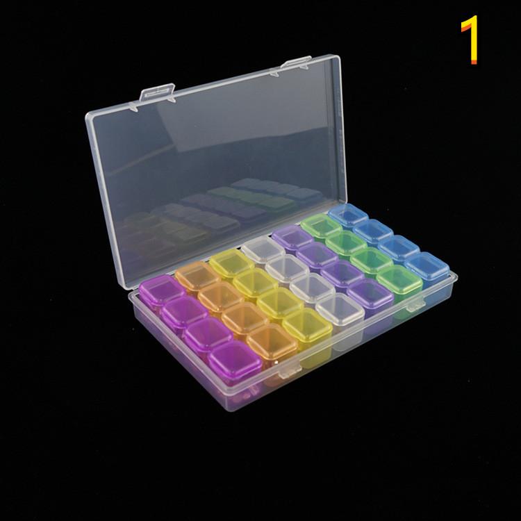 5 Color 28 Grids Diamond Embroidery Storage Box Bins Medicine Diamond Painting Accessory Boxes Case Cross Stitch Tools Organizer