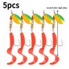 5 piezas Señuelo de pesca Spinner bait para lubina 10.5CM-7.3G- con anzuelos de señuelos blandos Peche Jig Anzuelos cebo Pesca