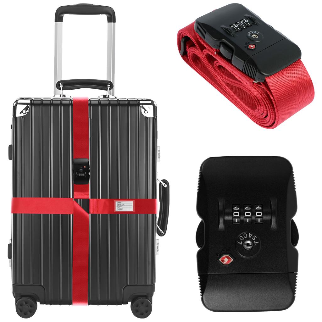 1Pc Anti-theft Luggage Buckle Cross Strap Password Adjustable Bundling Packing Baggage Belt Suitcase Trunk Belts Bag Accessories