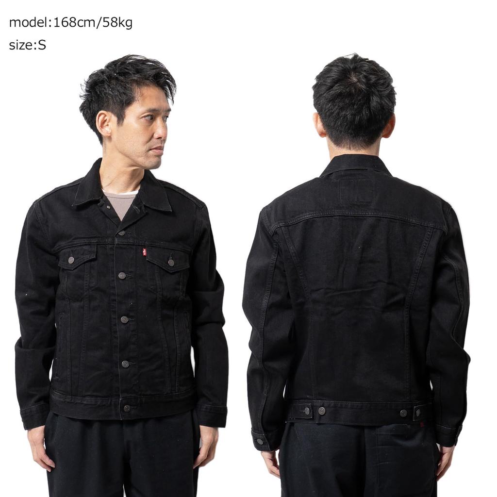 Levi's 72334 The Trucker Jacket men's denim jacket black denim (JP, Alphabet, L)